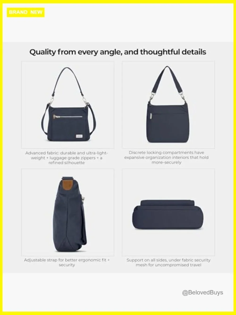Anti-Theft Heritage Hobo Bag Canvas Suede RFID Locking Travel Purse